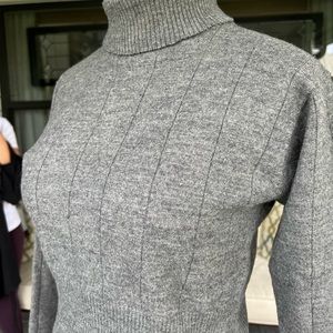 Gray turtleneck sweater